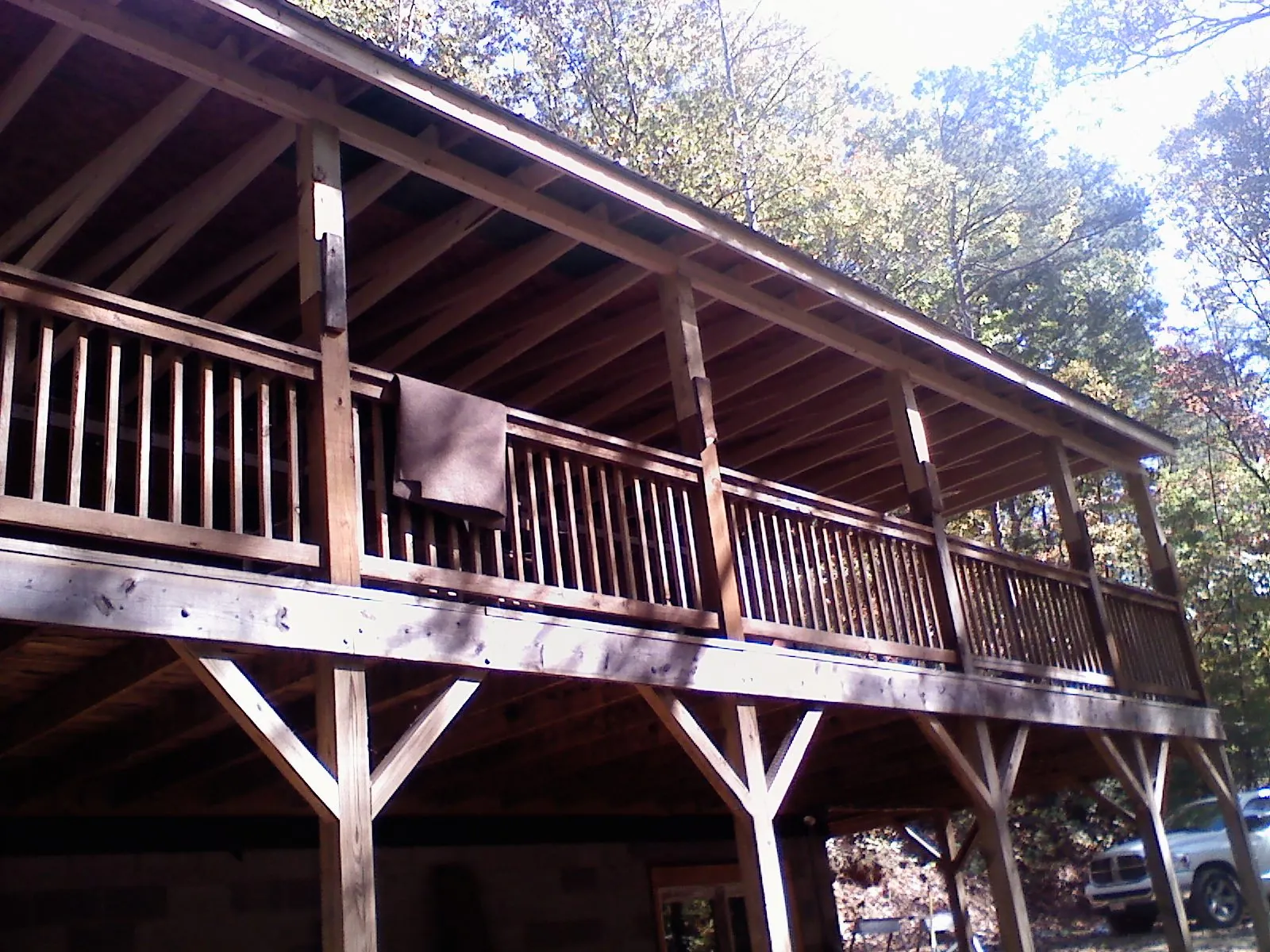 Timber framing under a new elevated porch and deck — Roof Leak Repair in Gatesville by Roofing Brothers